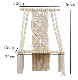 Macrame Wall Hanging Wooden Shelf in Kenya