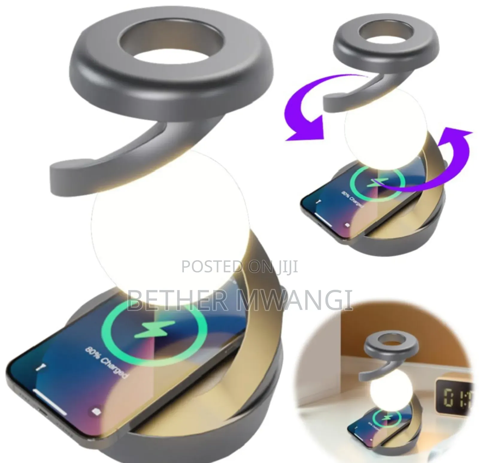 Rotating Motion Sensor Lamp With Wireless Charger In Kenya