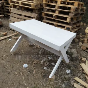 X-Leg White Solid Wood Table