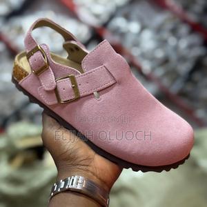 Pink Pure Leather Birkenstock Clog With Strap - thumbnail 2