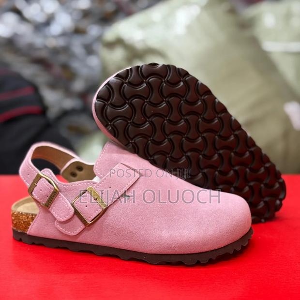 Pink Pure Leather Birkenstock Clog With Strap - thumbnail 3