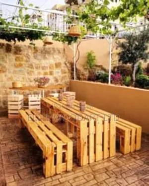 Blended Bench Pallet Garden Table Set -Outdoor Gathering Set