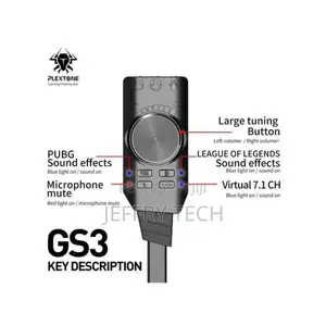 Plextone Virtual Usb Sound Card Converter Adapter