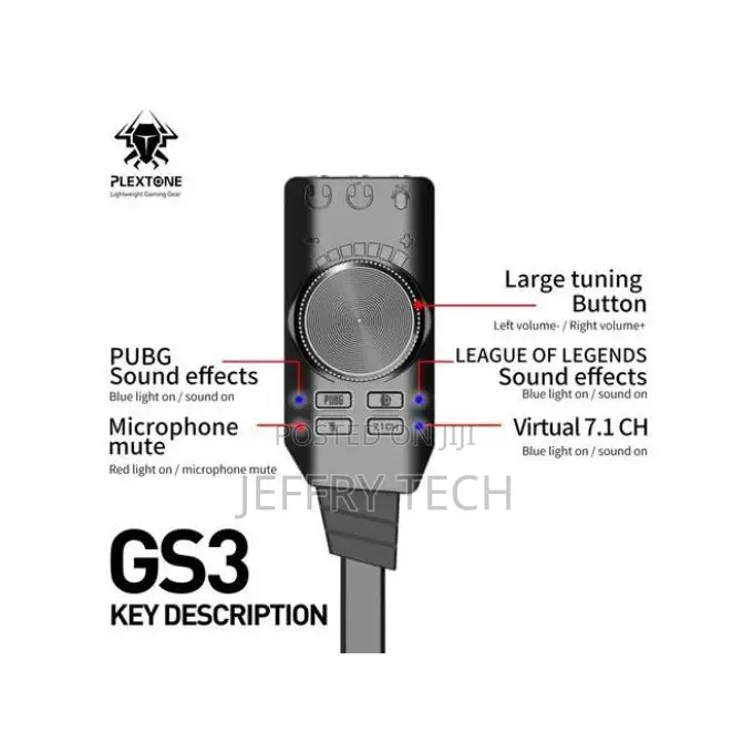 Plextone Virtual Usb Sound Card Converter Adapter