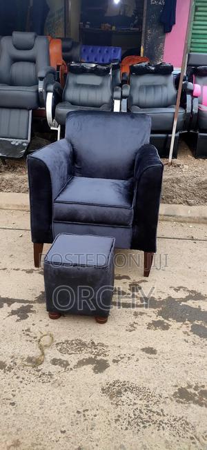 Black Pedicure Seat With Stool - main view