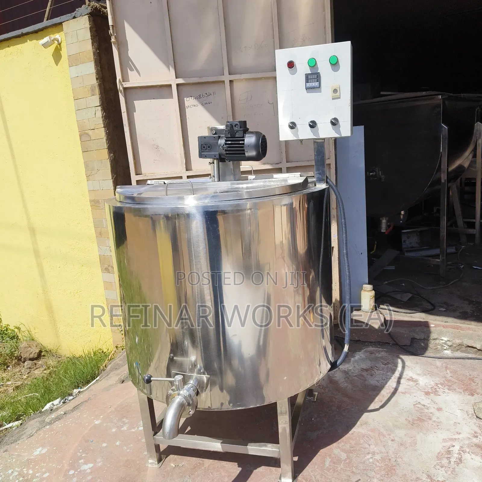 Agitated Mixing Tanks Milk Pasteurizer Chiller Cooler Juice