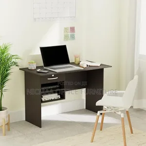 1.0m Wenge Engineered Wood Desk With Drawers