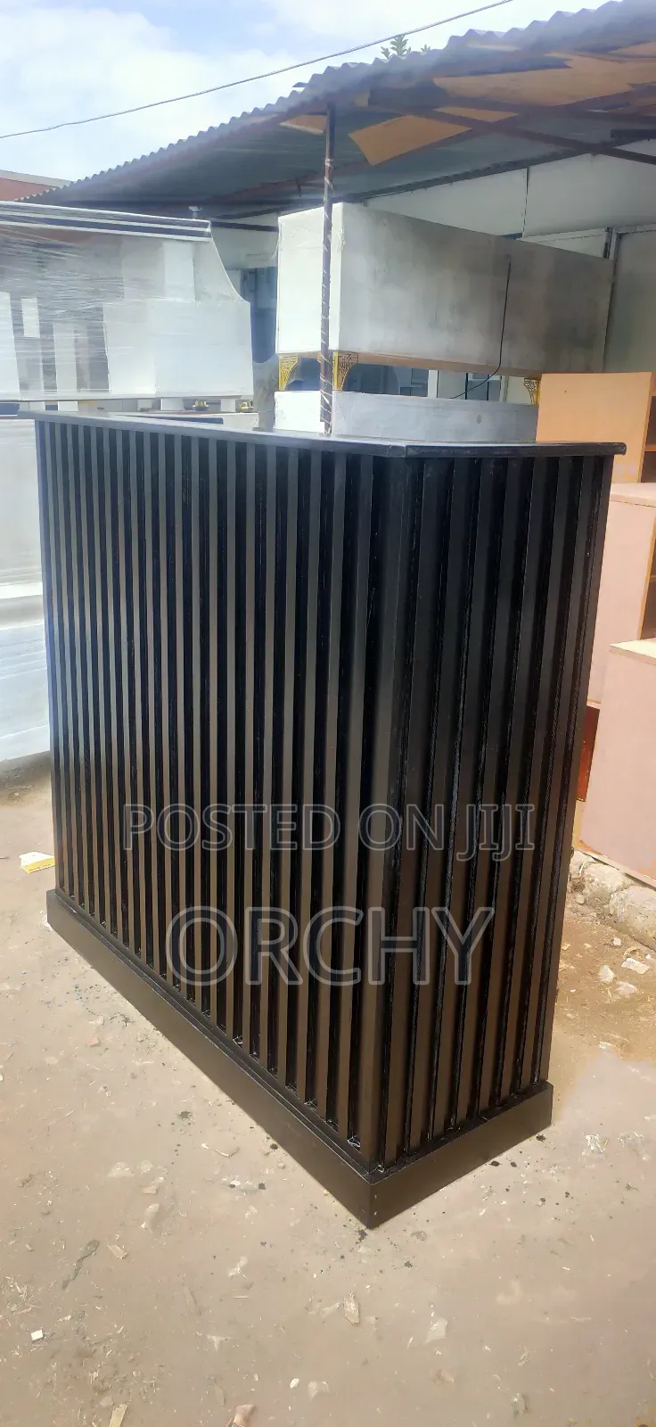 Black Panelled Reception Desk