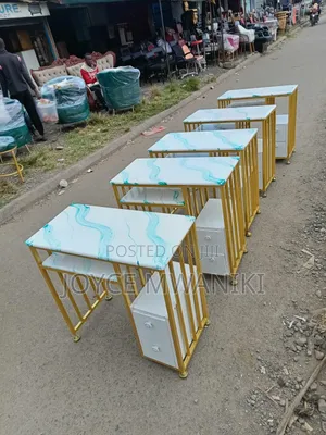 Manicure Tables, With Green Flowers, Plus Drawers 