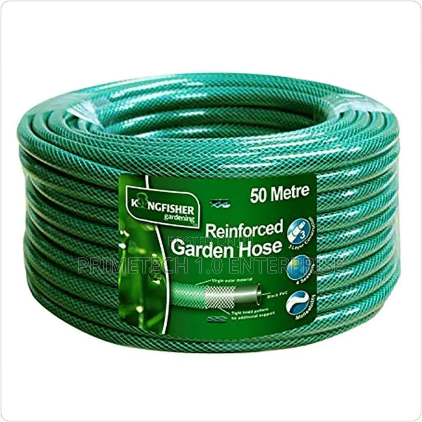 3/4 by 50metre Green Hose Braided Pipe