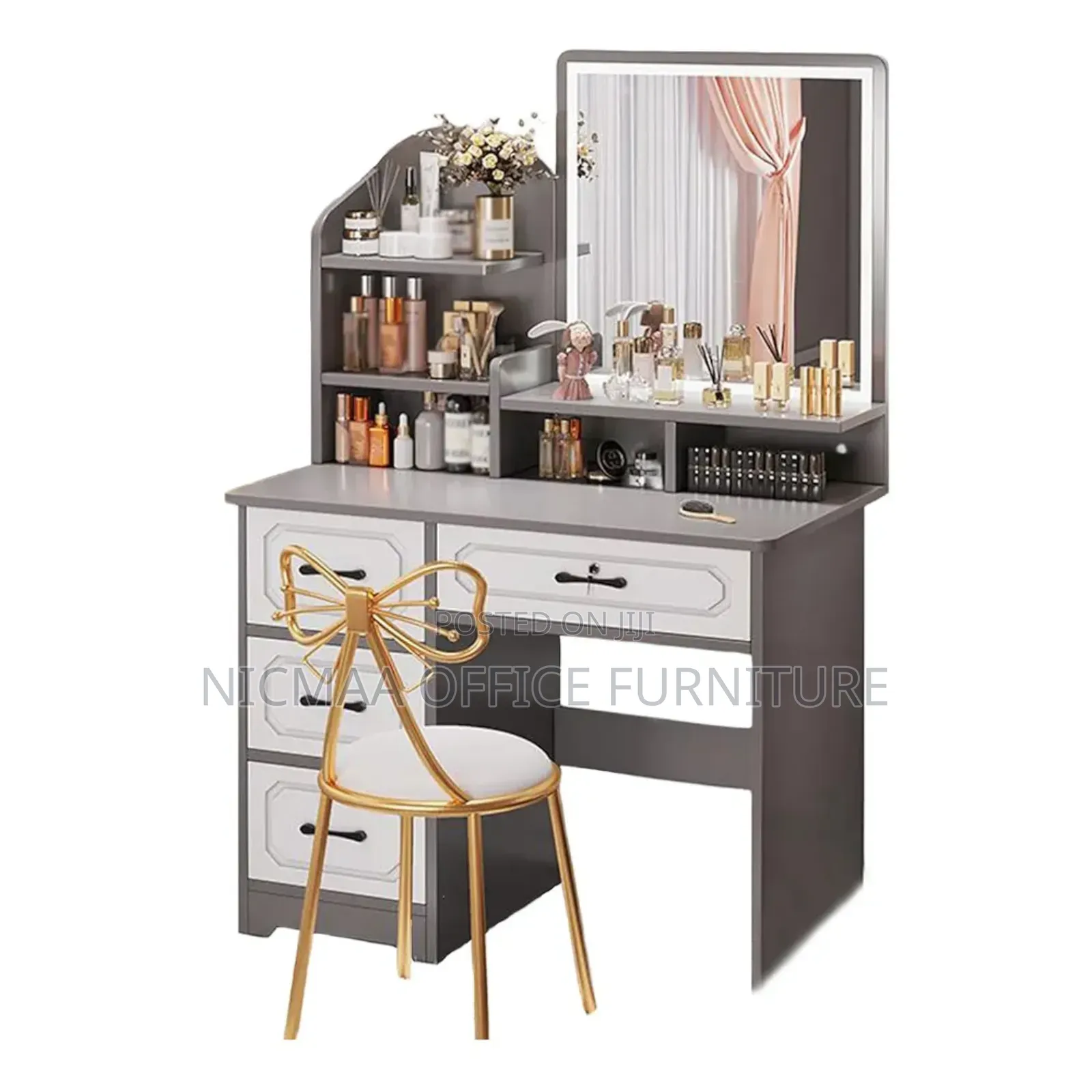 Glowup Vanity Set With Mirror Storage Drawers