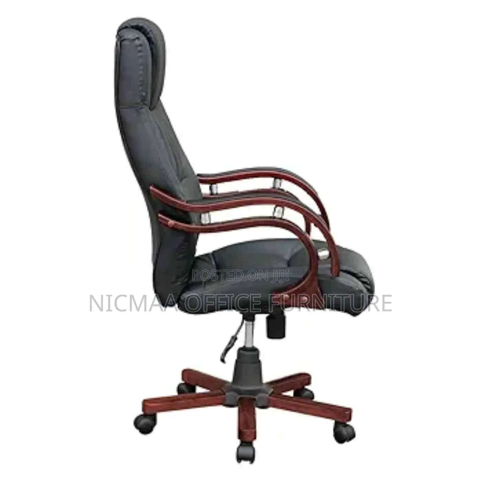 Rock Relax Style Black Leather Exec Chair