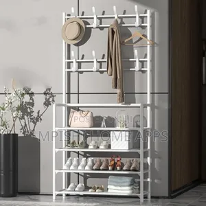 All-in-1 Shoe Rack/Coat Rack/Cap Scarf Bag Cloths Hanger.