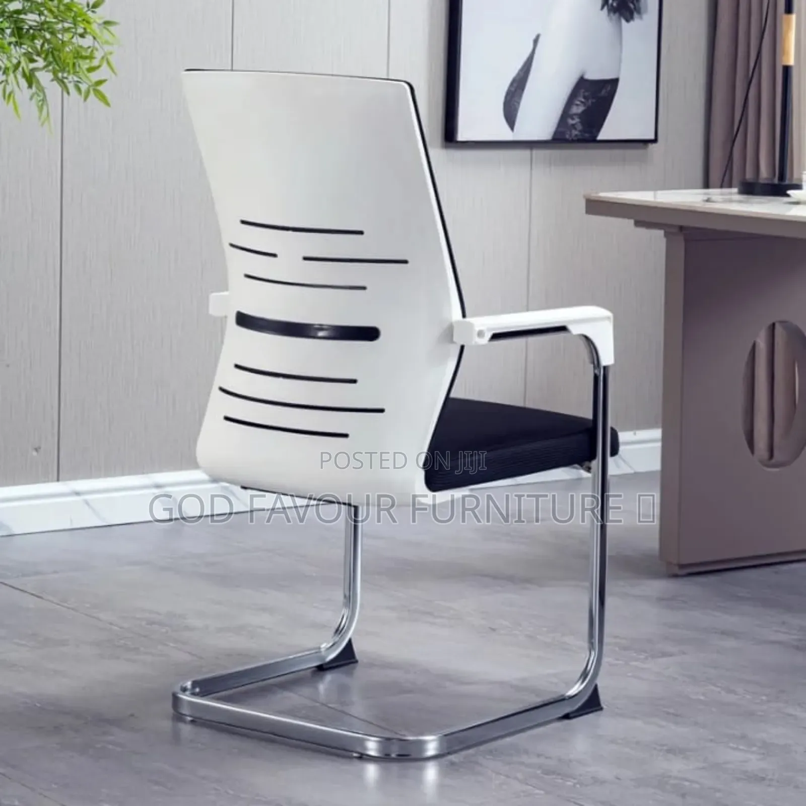 Unique White Office Chair/Waiting Chair Kp8v