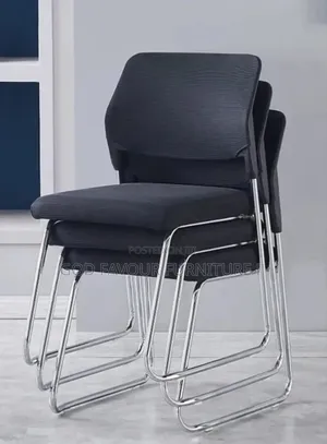 Black Armless Office Chair/Waiting Chair Pj8bh