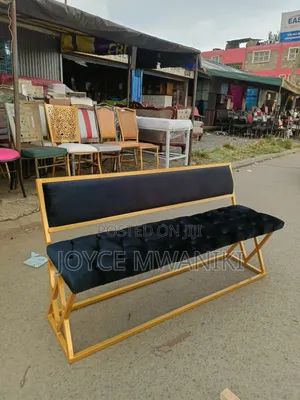 Waiting Seat or Reception Seat, Black Velvet ,