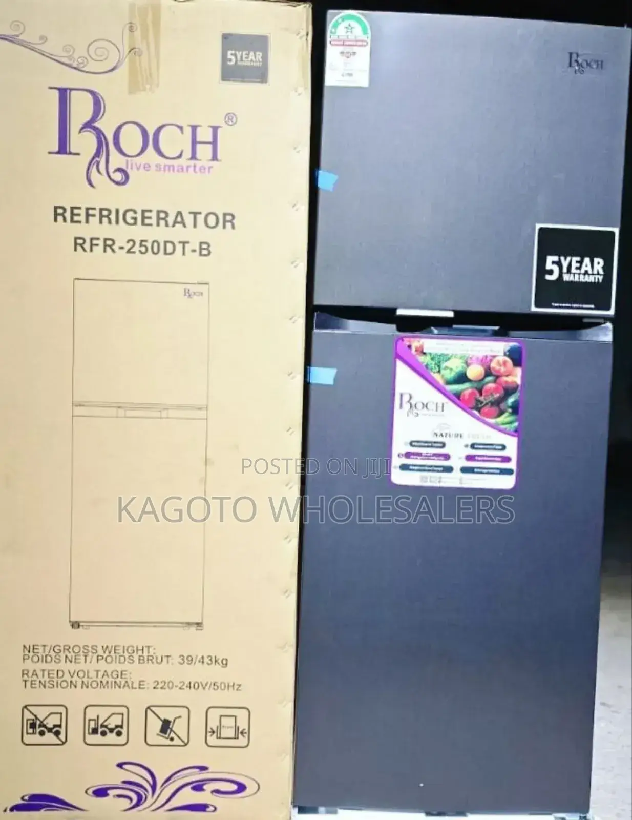 275litres Rosch Fridge Double Door.