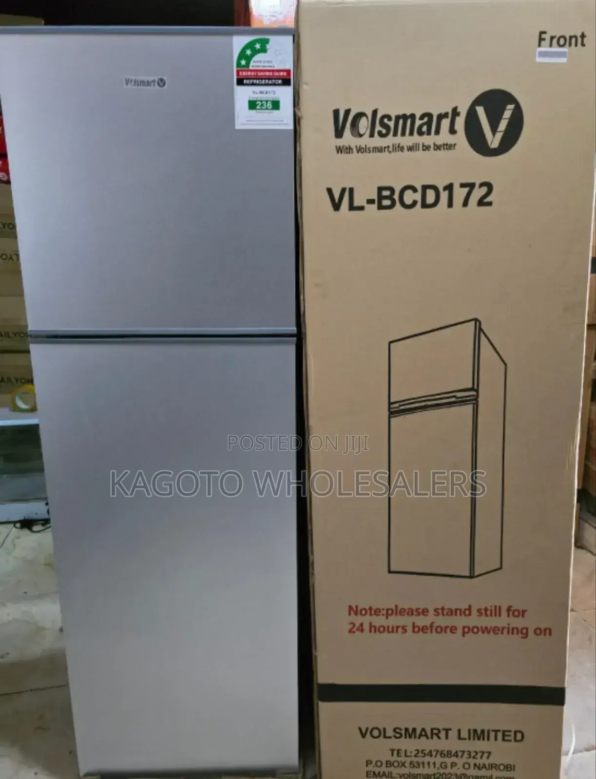 172litres Fridge Double Door Volksmart