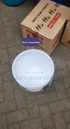 White Plastic Water Buckets