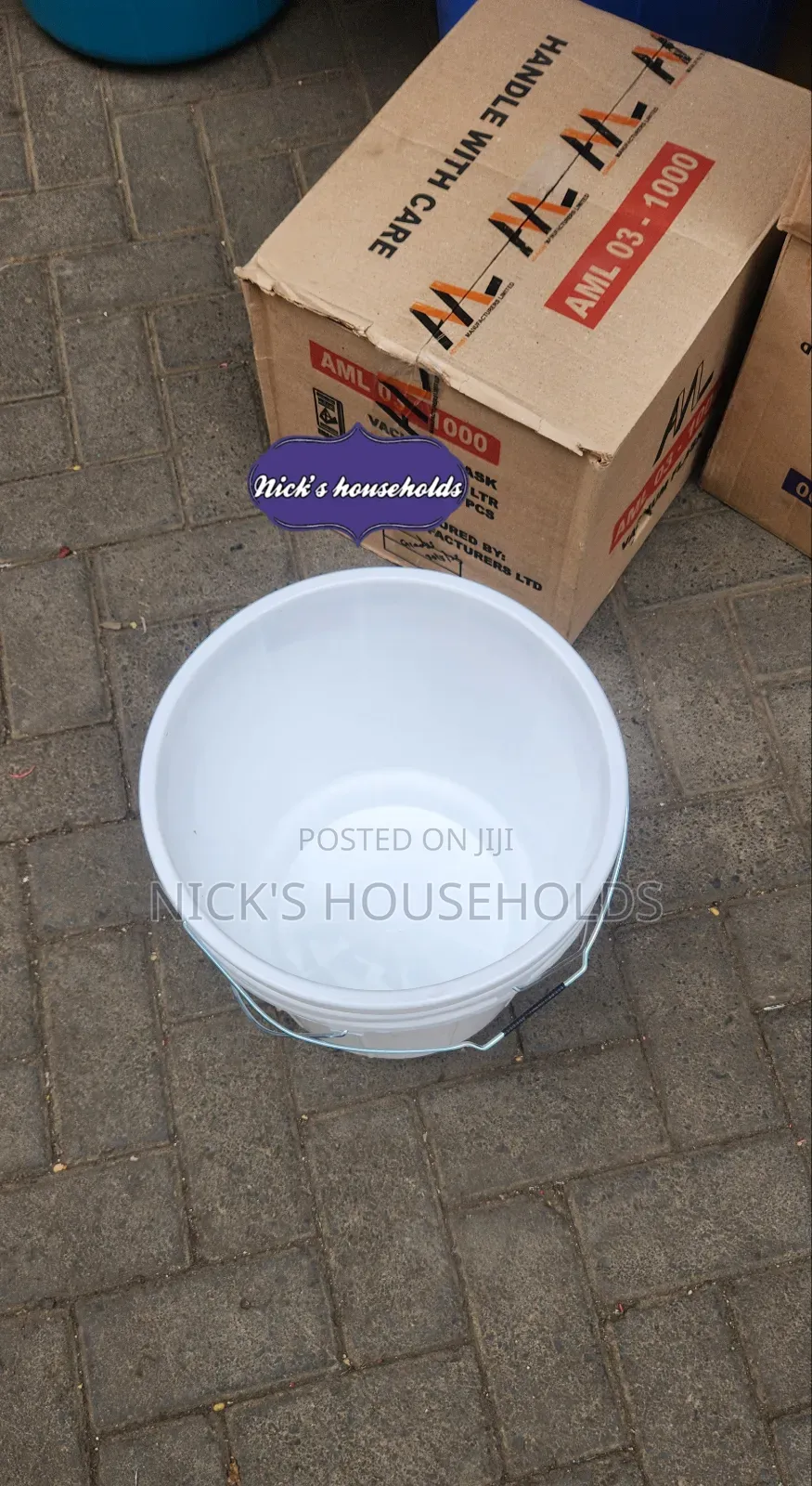 White Plastic Water Buckets