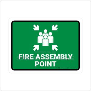 Fire Assembly Reflective Sign - main view
