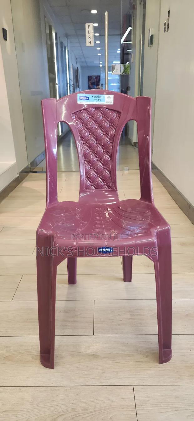 Maroon Armless Plastic Chair - main view