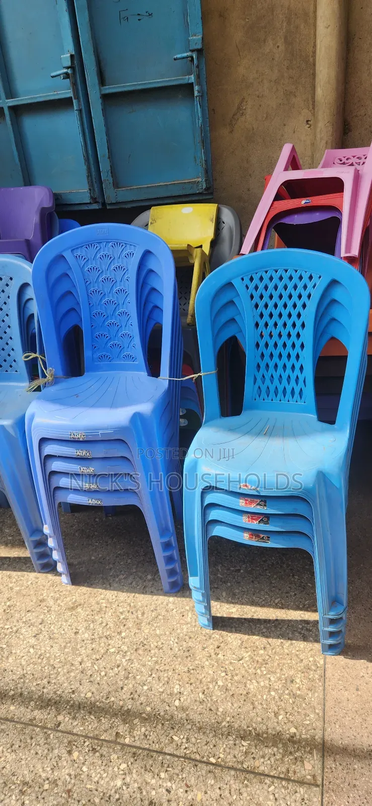 Durable Armless Plastic Chairs Assorted