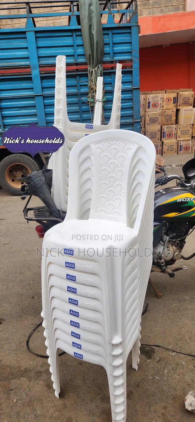 Adix Milky Armless Plastic Chairs