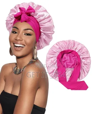 Satin Hair Bonnet With Elastic Tie Band*
♦