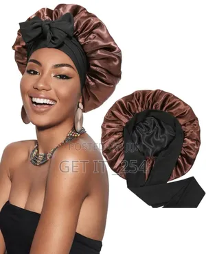 Satin Hair Bonnet With Elastic Tie Band*
♦