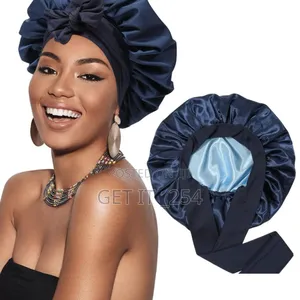Satin Hair Bonnet With Elastic Tie Band*
♦