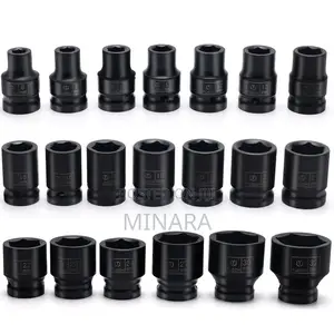 20 Pcs, Impact Rated Sockets, 6-point Sockets (No. 8-32)