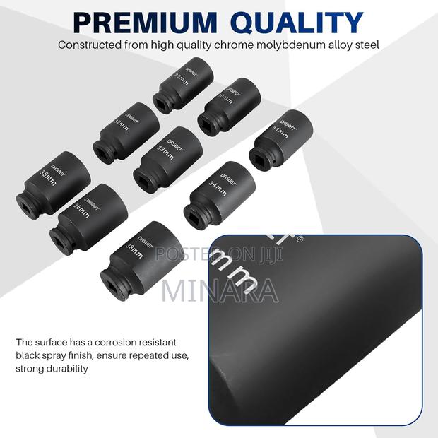 10 Pcs, Impact Sockets, Hub / Axle Nut Sockets (No. 27-41) - thumbnail 2