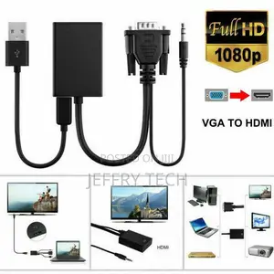 Vga Male to Hdmi Output 1080p Hd+Audio Tv Av HDTV Video Cabl