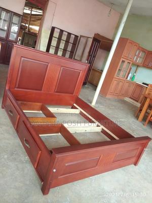 Classic Wooden Bed With Storage - thumbnail 2