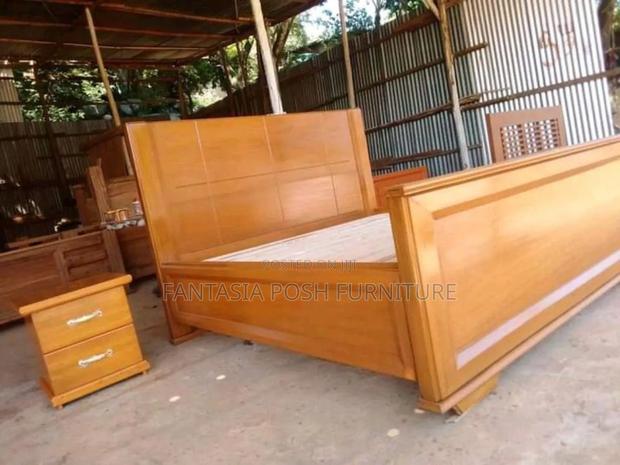 5x6 Pure Solid Wood Modern Bed - Payment on Delivery - main view