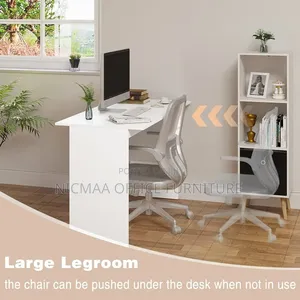 1.2m Sleek White Computer Desk With Lockable Drawer