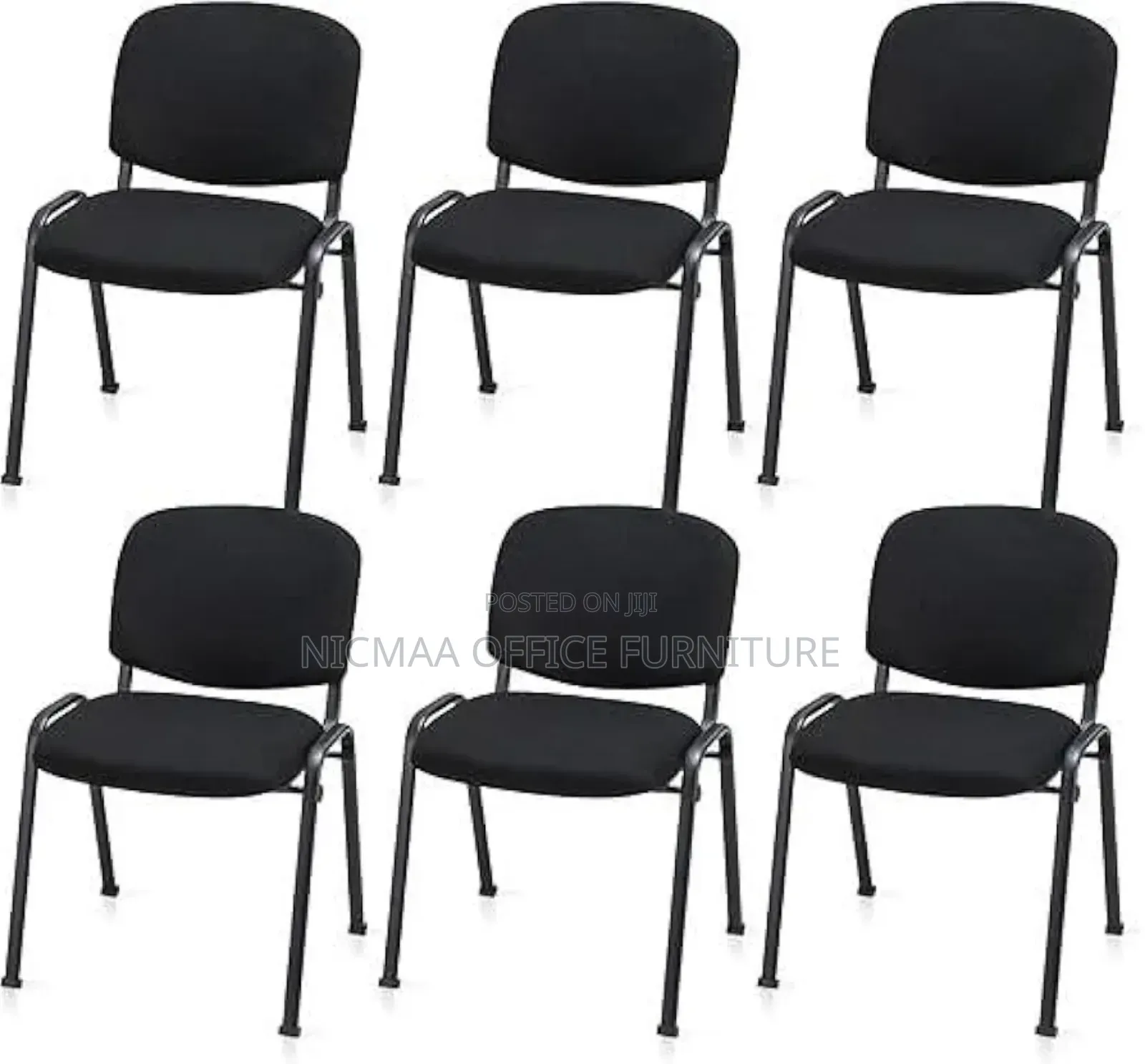 Ergonomic Stackable Black Conference Chair