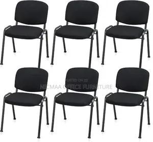 Ergonomic Stackable Black Conference Chair