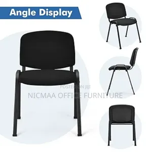 Ergonomic Stackable Black Conference Chair