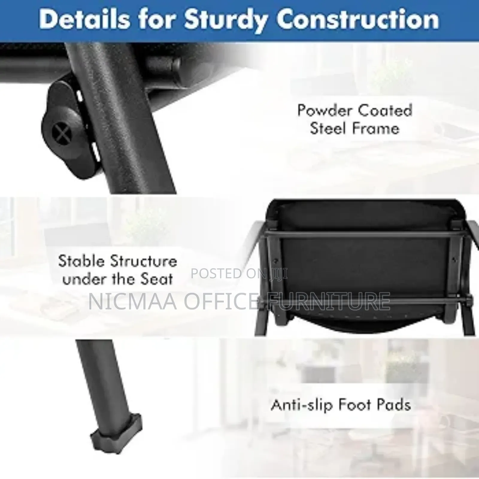 Ergonomic Stackable Black Conference Chair