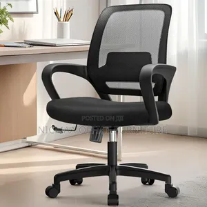 Breathable Mid-Back Ergomesh Black Office Chair
