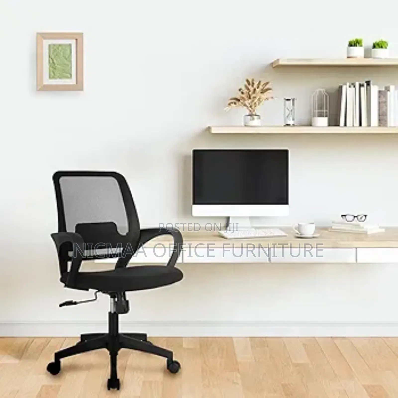Breathable Mid-Back Ergomesh Black Office Chair