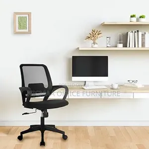 Breathable Mid-Back Ergomesh Black Office Chair