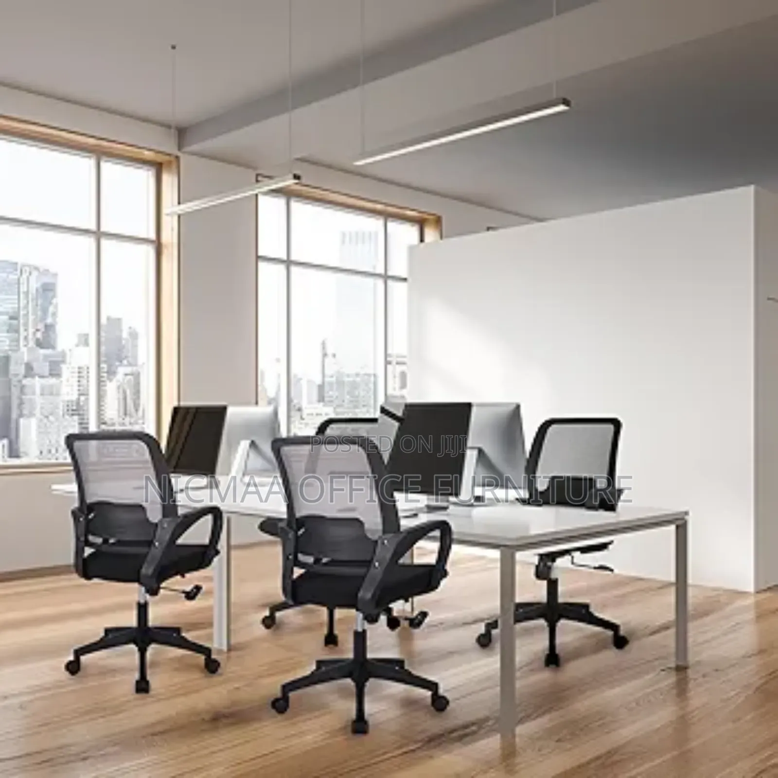 Breathable Mid-Back Ergomesh Black Office Chair