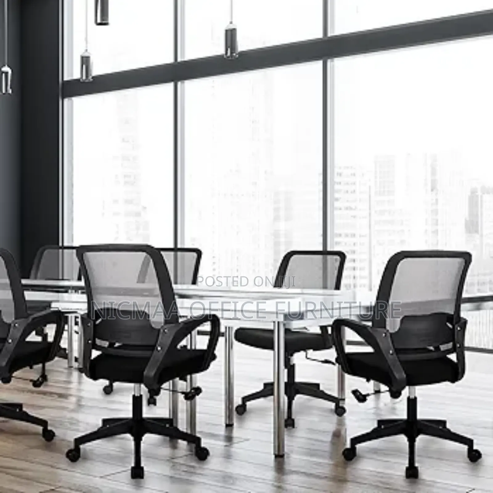 Breathable Mid-Back Ergomesh Black Office Chair