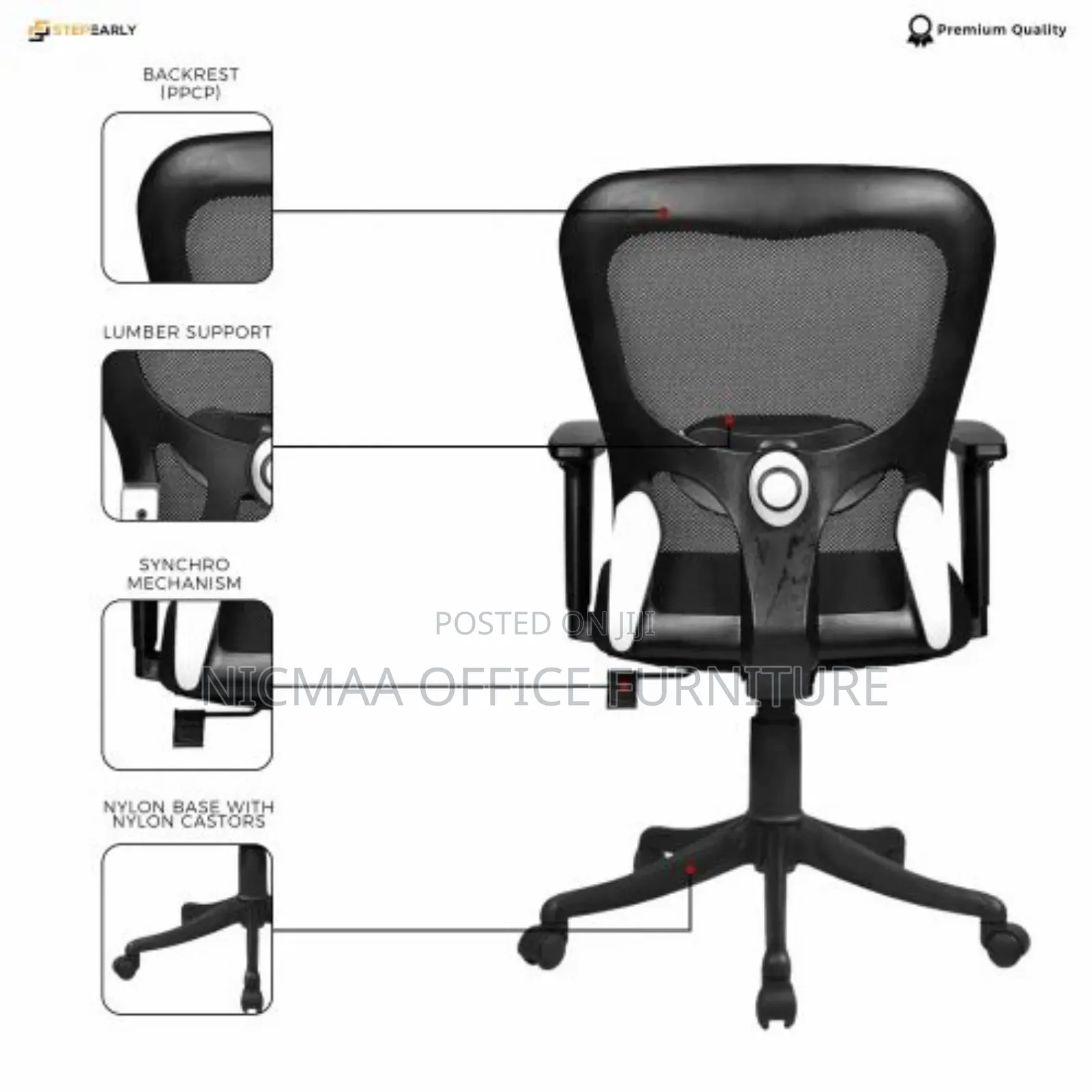Elite Grey Ergonomic Office Chair
