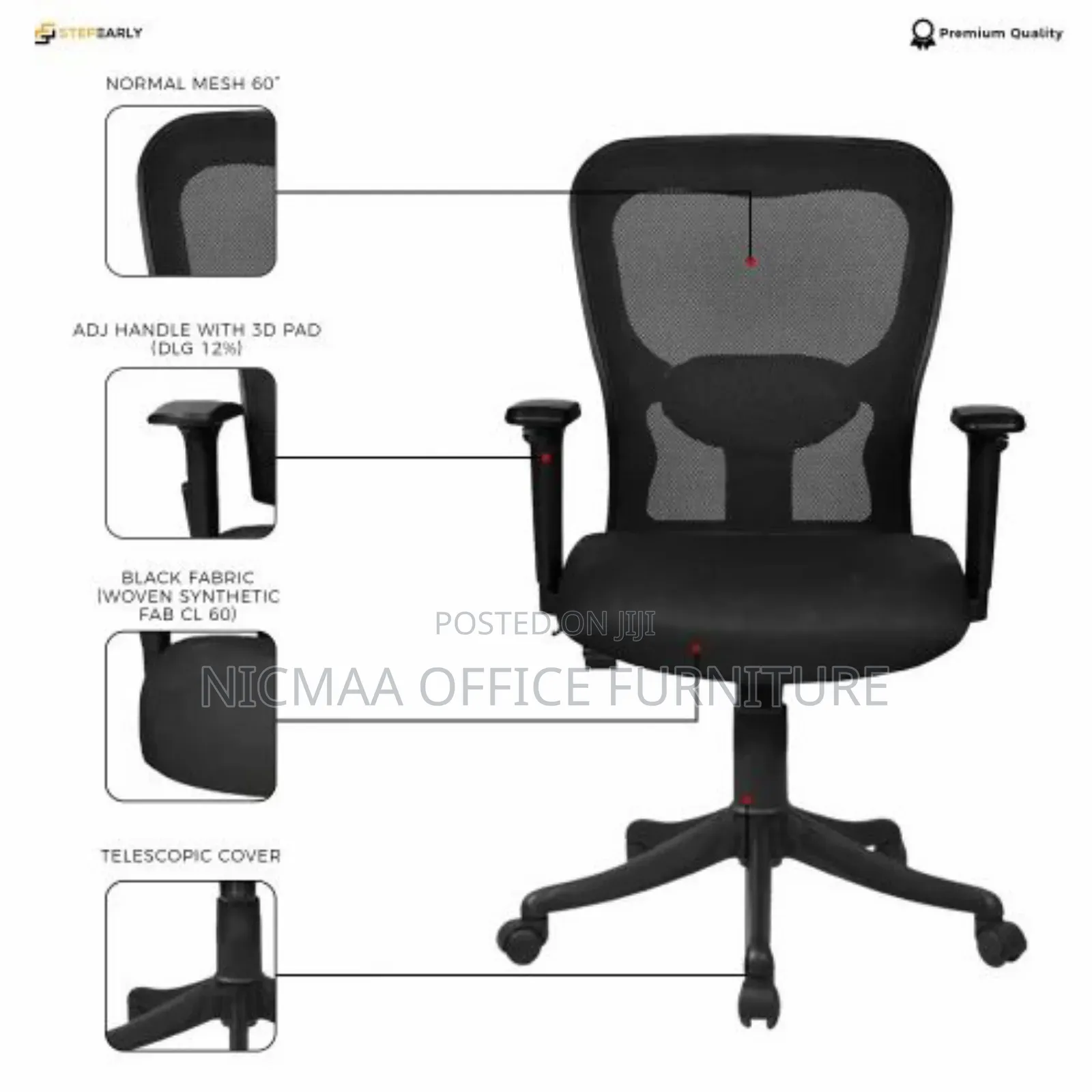 Elite Grey Ergonomic Office Chair