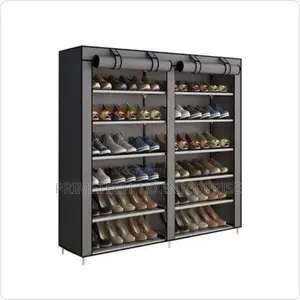Double Column Covered Shoe Rack