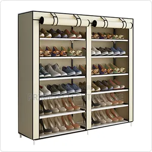 6 Layer Double Colunm Shoe Rack